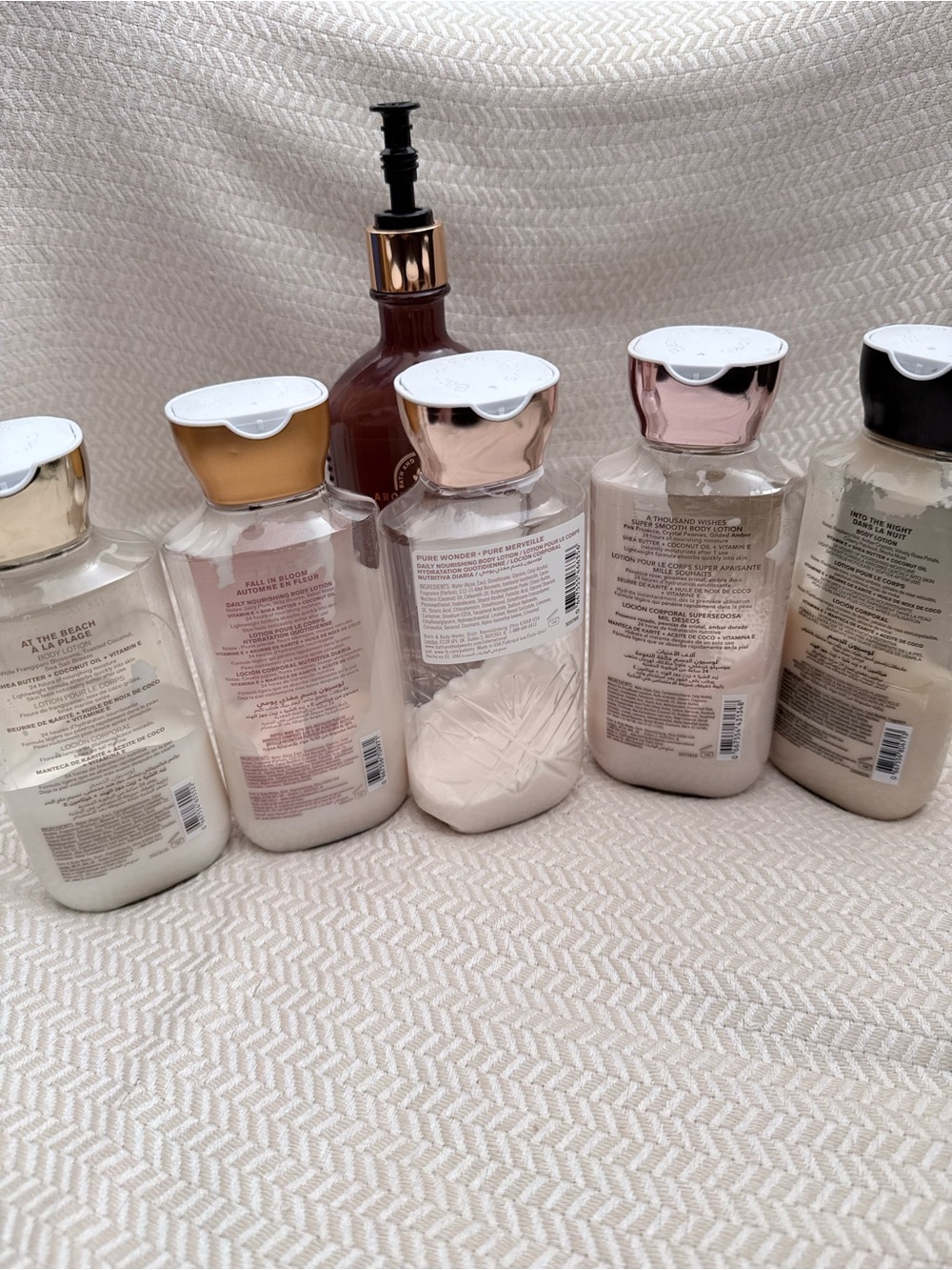 Bath & Body Works Body Lotions - White, Pink, Gold & Rose Caps